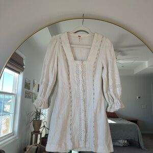 Free People cream mini dress